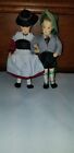 Pr Vintage Erna Meyer Boy Girl German Stockinette Dollhouse Miniature Dolls 5   