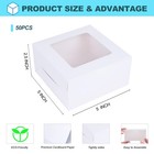 50 Packs 5x5x2 5in White Cookie Boxes  Bakery Boxes With Window  Mini Cake Bo   