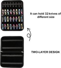 Knife Case Display Case Knife Storage 32 Slots Folding Holder Organizer Black
