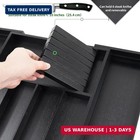 Vaefae Bamboo Silverware Drawer Organizer  7 Slots  Black