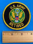 Us Army Retired Embroidered Patch Iron-on Sew-on 3  Round Applique- Hi Qlty