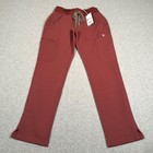 Figs Yola Scrub Pants Womens Xxs Petite Red Clay Skinny Yoga Waistband Nwt