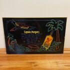 Vintage 1998 Captain Morgan Parrot Bay Glass Transparent Wall Sign Plaque 22x13   