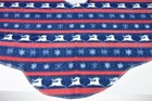 Fleece Christmas Tree Skirt Reindeer Red White Blue Primitive Farmhouse Lodge
