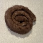 Vintage Whiskey Brown Mink Fur Collar Velvet Lining Clips For Coat Jacket Dress