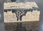 Gorgeous Vintage  Very Detailed Asian Carved Stone Jewelry Box Trinket Box 3d 