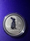 1999 1 Oz Silver Australian Lunar Series 1 Rabbit Coin Limited Mintage 63 644