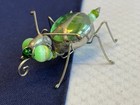 Artisan Insect Brooch Fashion Jewelry Wire   Green Glass Beads Bug Pin  read 