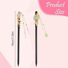 2 Pcs Japanese Chinese Hair Stick  Wood Chinese Flower Hairs Pins With Tassel 