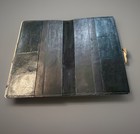 Black   Silver Leather Bible book Cover 9 50 X 12 25in Unisex Handmade