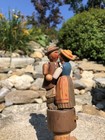 Vintage Anri Hand Carved Wood Amore Mechanical Kissing Wine Cork Bottle Stopper