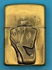 Vintage 2003 Barrett Smythe Full House Surprise Brass Zippo Lighter    read