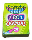 6 Pack Crayola Neon Crayons 24 Count Bright Fluorescent Colors Kids Art Set New