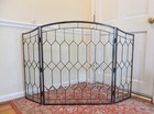 Bevel Clear Glass Folding Fireplace Screen Hand Made 52  X 33 75  Tqnv09
