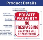 12  X12  X 0 04  Metal Sign  Private Property No Trespassing Sign - Red And   
