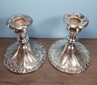 Vtg Pair Of Gorham Chantilly Silver Plated Ep Candlesticks Candleholders Yc3004
