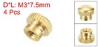 Brass Knurled Thumb Nuts M3x0 5mm Round Stepped Knobs Fasteners 4set