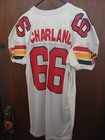 Vintage University Of Maryland Game Worn used  66 Charland  White Jersey 