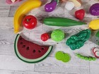 Vintage Kids Toy Play Food Lot 33 Fruits   Veggies Fisher Price Plastic Rubber