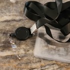 Retractable Id Lanyard W  Clear Badge Holder  Black Nylon Lanyard  Solid