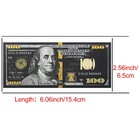 Benjamin Franklin Us 100 Dollars Black Novelty Gold Foil Banknote