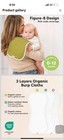 Organic Cotton 3-layer Baby Burp Cloths Set - Ergonomic Figure-8 Design