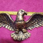 Vintage Black Gold Cast Metal Bald Eagle Wall Hanging 17  Americana Patriotic 