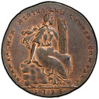 1793 Great Britain Half Penny Warwickshire Birmingham Mining Copper Pcgs Au55 Bn