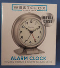 Westclox Classic Alarm Clock  Nickel Finish   Dome Glass Lid   90010a Ne