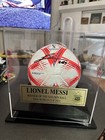 Lionel Messi Official Fifa World Cup Signed 2022 Football In Acrylic Case
