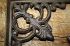 2 Cast Iron Antique Style Hd Heart Brackets Garden Braces Rustic Shelf Bracket 