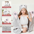 Style Quarters 100  Cotton Kids Hooded Bath Towel With Embroidery - Large 50 x24