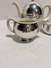 Rare Art Deco Wmf Bauhaus Tea Service - Silver Plated Hammered Spherical 3-piece