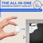 Eco-baby Magnetic Cabinet Locks For Babies - White 12 Pack And 2 Keys  New  