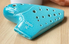 Professional Triple Chamber Alto C Turquoise Naturally Crack Lines Ocarina 