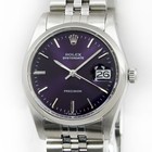 Vintage Rolex Oysterdate Precision 6694 Sunburst Purple Men Steel Watch