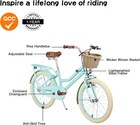 Zukka 20 Inch Girls Bike For Kids  Single Speed Kids  Bicycles With Basket green