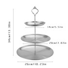 Dtsfhtdal Stainless Steel 3 Tier Cupcake Stand  Tiered Trays Three Silver 