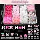  3d Nail Charms Pink White Nail Bows Flowers Flatback Pearls Alloy Butterfly 