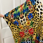 Good Times Vtg Kaftan Tunic One Sz Multicolor Leopard Floral Resort White Lotus