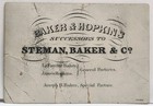 Baker   Hopkins Commercial Merchants Business Card - Philadelphia  Pa