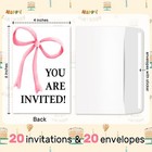 Pink Birthday Invitations Girls Party Invitations Set Of 20 With Envelopes