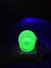 Fenton Uranium Glass Perfume Bottle Devilbiss Green Opalescent Hobnail With Bulb
