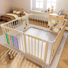 Baby Playpen - Adjustable Multi-shape Wooden Play Yard  Portable Collapsible Act