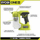 Ryobi 18v Cordless Handheld Portable Sprayer Tool Only Lightweight Cleaning Dyi