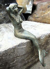 New Heavy Solid Cast Iron Seafoam Green Nautical Sea Mermaid Statue Shelf Desk
