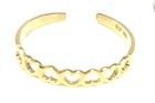 10kt Gold Adjustable Open Reversed Hearts Toe Ring - Gift Box - Free Shipping 