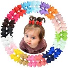 40pcs 2 Inch Baby Hair Bows Clips For Girls Grosgrain Ribbon Fully Lined Infant