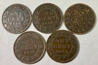 1859 Canada Large Cents Lot Of 5 Pieces Mixed Grade Coins Includes 1859 8 W9