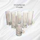 Vintage Clear Glass Side Handle Cordial   Shot Glasses - Set Of 6